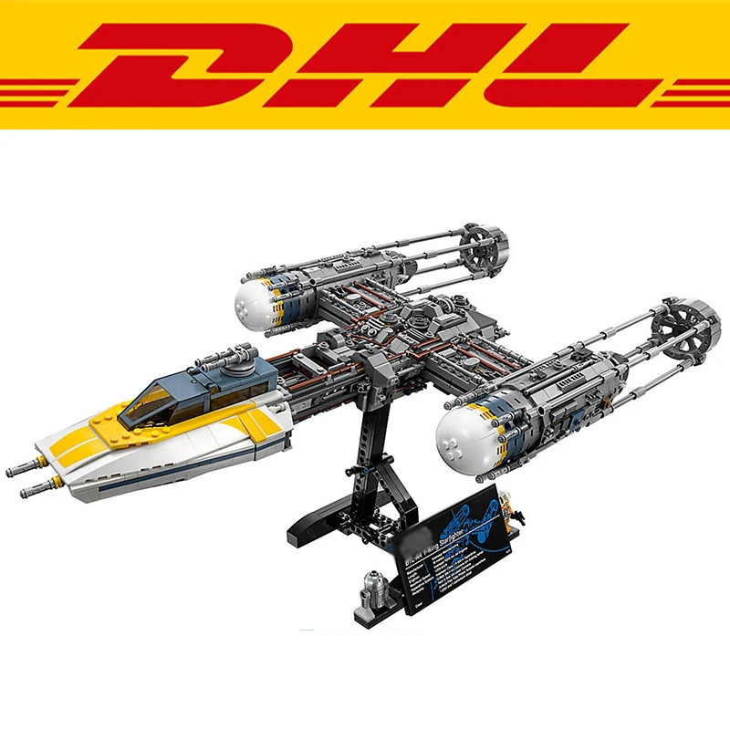 

2018 New 2203Pcs Star Wars Figures Y-wing Starfighter Model Building Kit Blocks Bricks Figure For Children Toys Compatible 75181