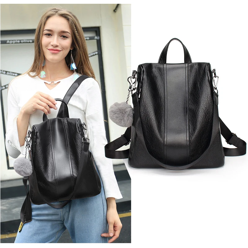 Женский рюкзак mochila feminina винтажный многофункциональный женский кожаный женская