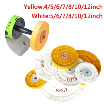 

1PC Cotton Polishing Wheels 4-12 inch Cloth Buffing Wheel Grinder For Jewelry Wood Metal Polishing Abrasive Tools