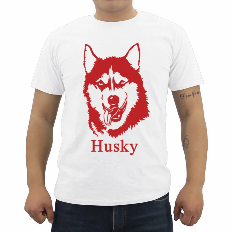 

Summer Men's Short Sleeve Cotton T Shirt New Husky Print T-shirt Casual Male Streetwear Hip Hop Tees Tops