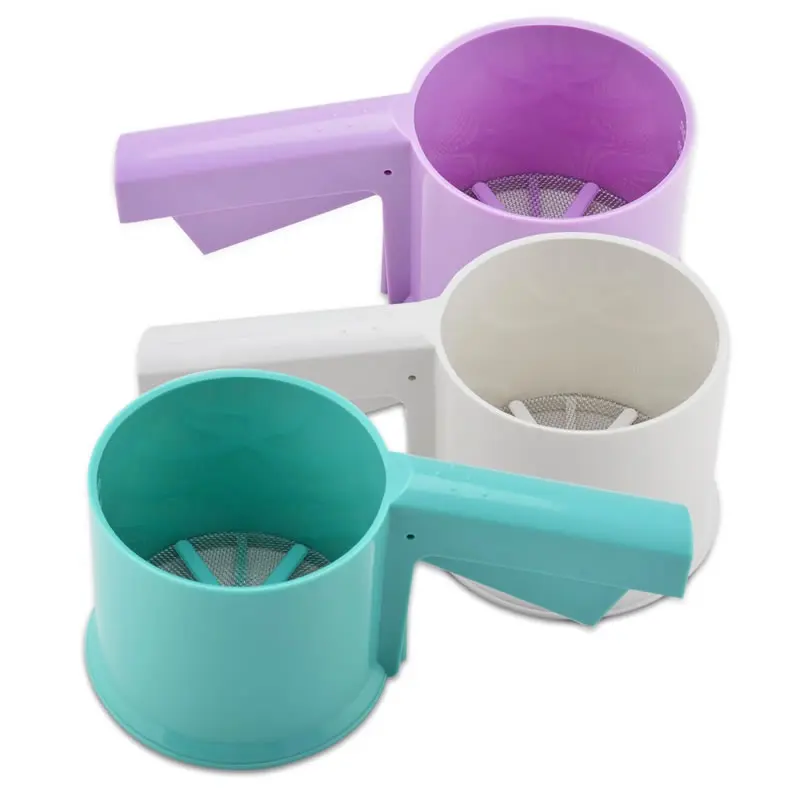 Plastic Handheld Flour Sifter Strainer Fine Mesh Sieve for Icing Sugar
