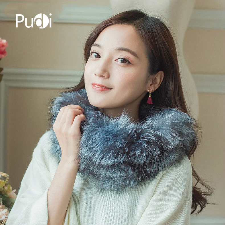 

SCM058 Women's real fox fur scarf winter warm genuine fox fur knitted knit scarves wraps band new fur Rings