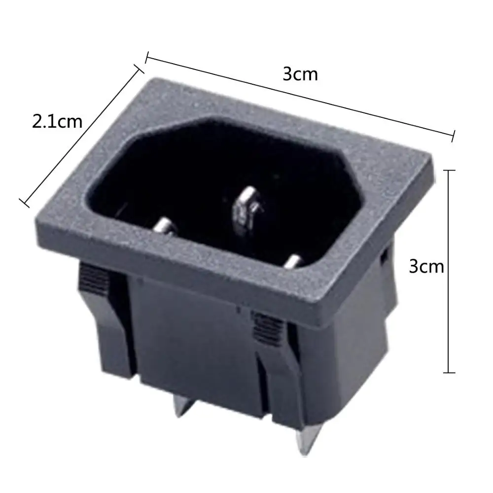 

1PC 3-pin Socket Inlet Industrial Socket Plug AC Power Socket Electrical Inlet Socket Power Plug With fuse Soft card 250V