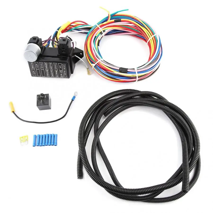 

12V Car Universal Circuit Wiring Harness Car Complete Circuit Wire Kit car socket araba aksesuar