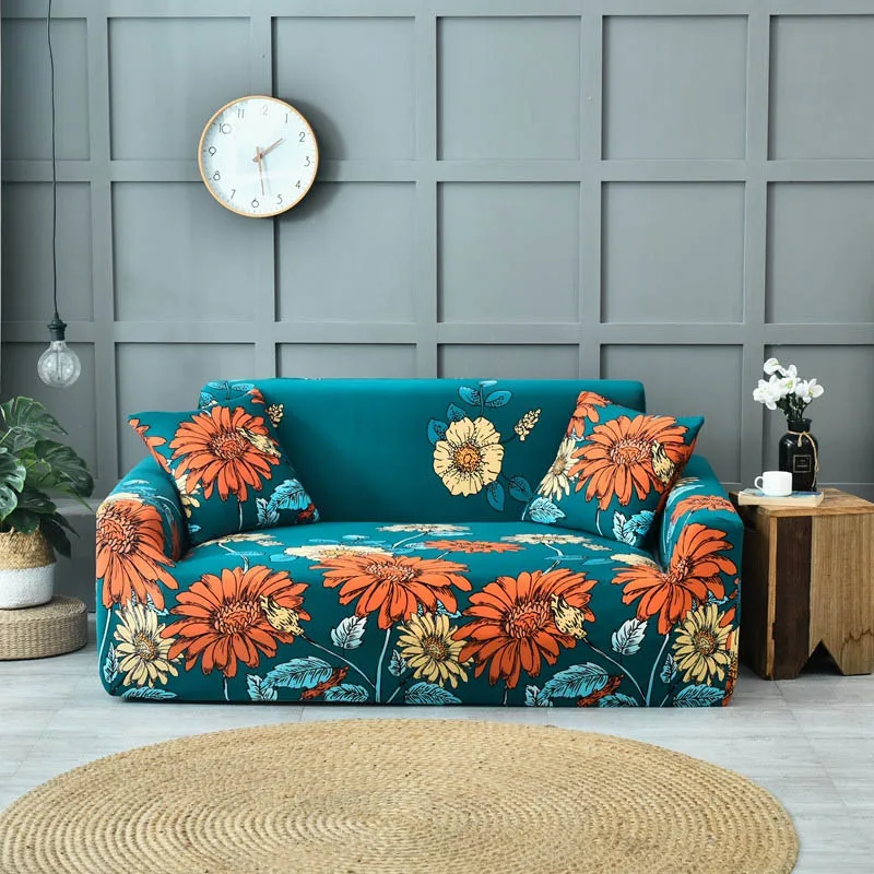 Цветочный принт эластичный чехол на диван набор хлопок современный диван Чехлы для гостиной slipcovers диван полотенце диване крышка угловой диван - Цвет: Color24