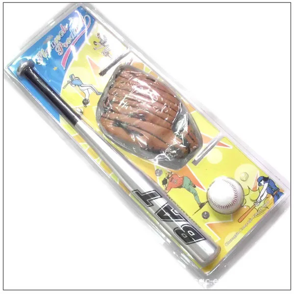 1 Набор здоровая спортивная мягкая бейсбольная перчатка летучая мышь и мяч набор для детей 61 см софтбольная перчатка для детей развивающие спортивные игрушки подарок - Цвет: Aluminum alloy