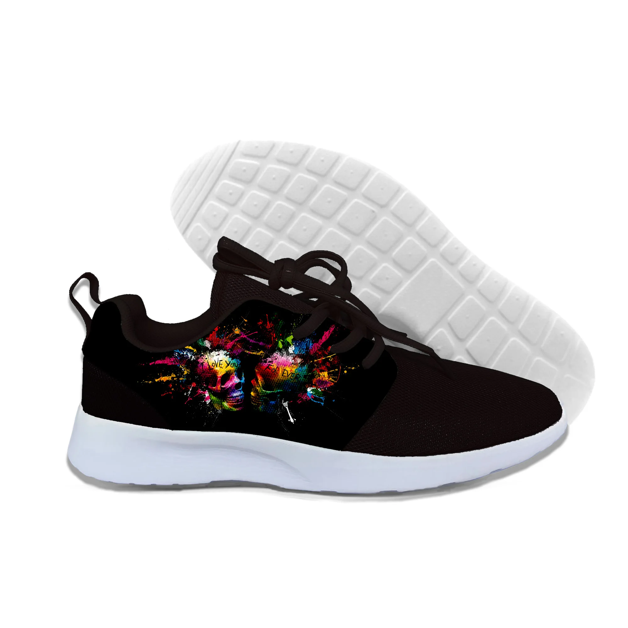 

2019 hot fashion Paint Skull 3D casual shoes for men/women high quality Harajuku 3D printing Paint Skull Sneakers