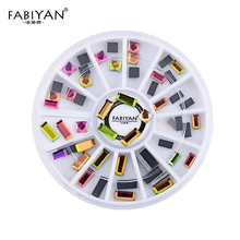 네일 아트 휠 장식 ab 라인 석 사각형 사각형 크리스탈 uv 젤 폴란드어 반짝이 3d 팁 쥬얼리 액세서리 매니큐어 도구(China)