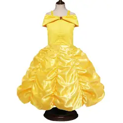 Принцессы Белль Платья для девочек Красота и чудовище платье для Детская одежда на выход Magic Stick Корона Детский костюм