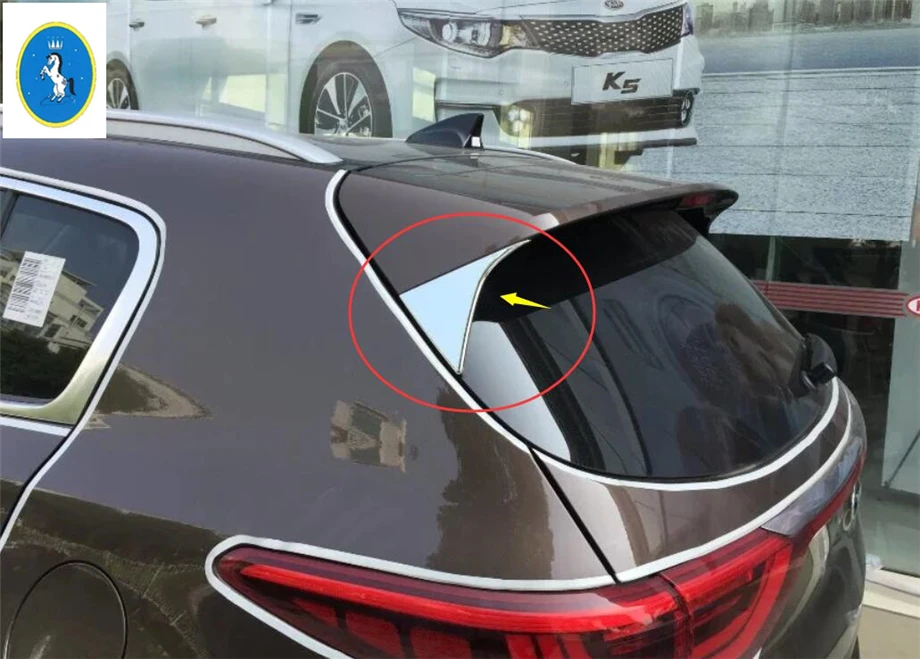 

Yimaautotrims Exterior ! ABS / Rear Bumper Spoiler Triangle Panel Cover Trim 2 Pcs For KIA Sportage 2016 2017 2018