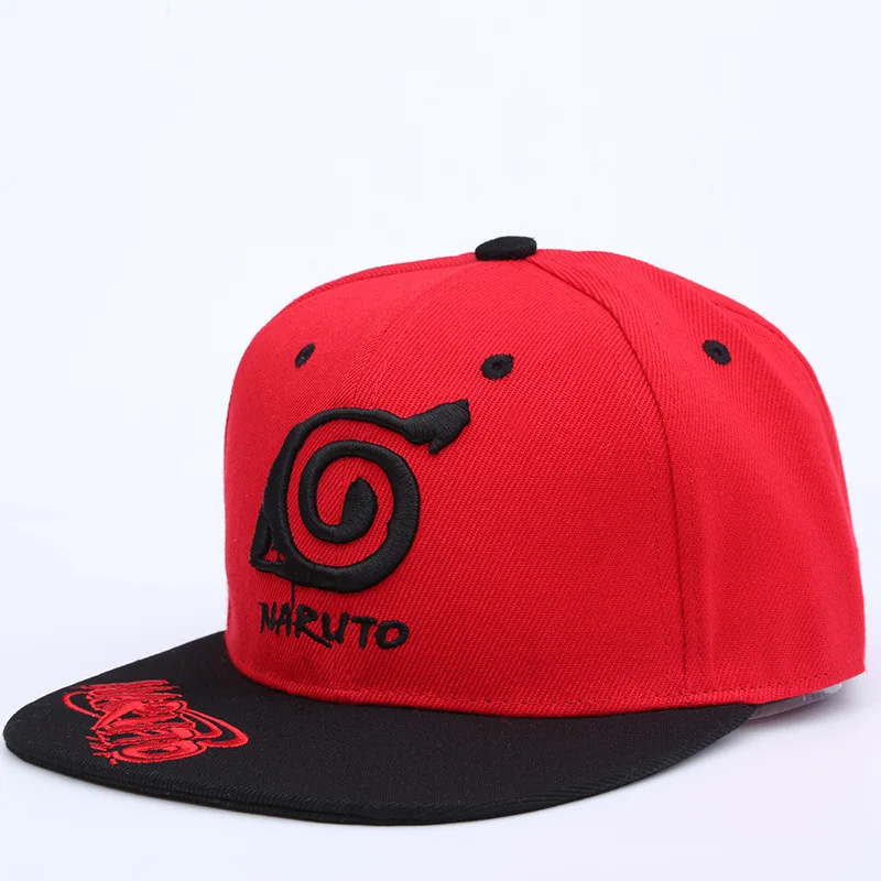 

Men's Hip Hop Japan Anime Comic Naruto Cap Snapback Cap adjustable Casual Hat Red Cotton Baseball Cap
