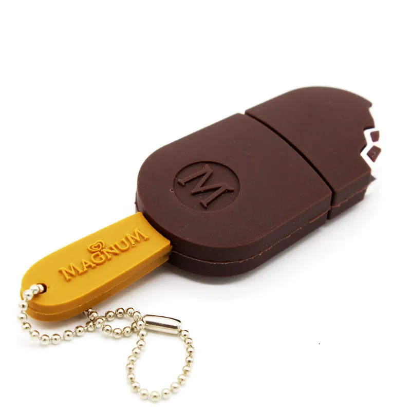 Cartoon Ice Cream USB 2.0 Flash Drive 4G 8G 16GB 32GB 64GB 128G Chocolate Pen Drives Wholesale Memory Stick Real Capacity U Disk fastest flash drive USB Flash Drives