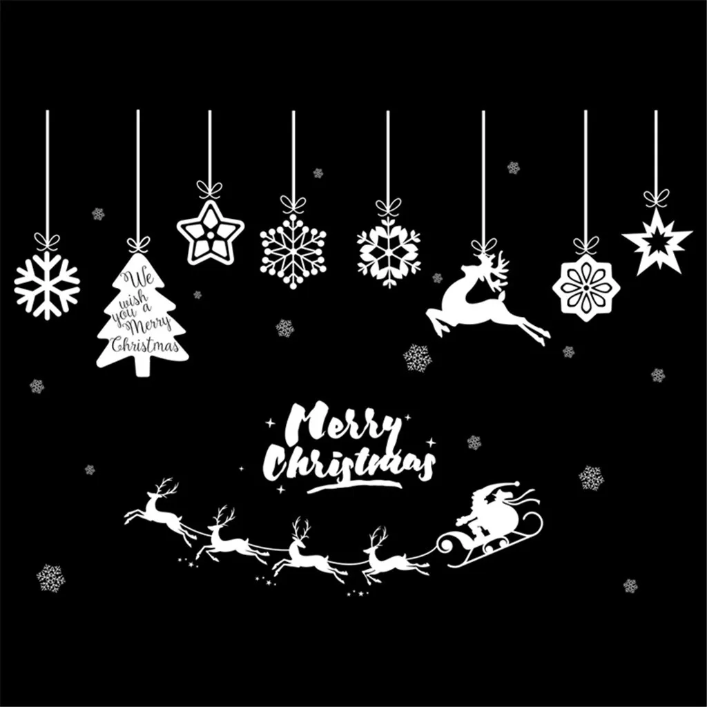 Рождественская Настенная Наклейка с надписью "Merry Christmas" домашний декор