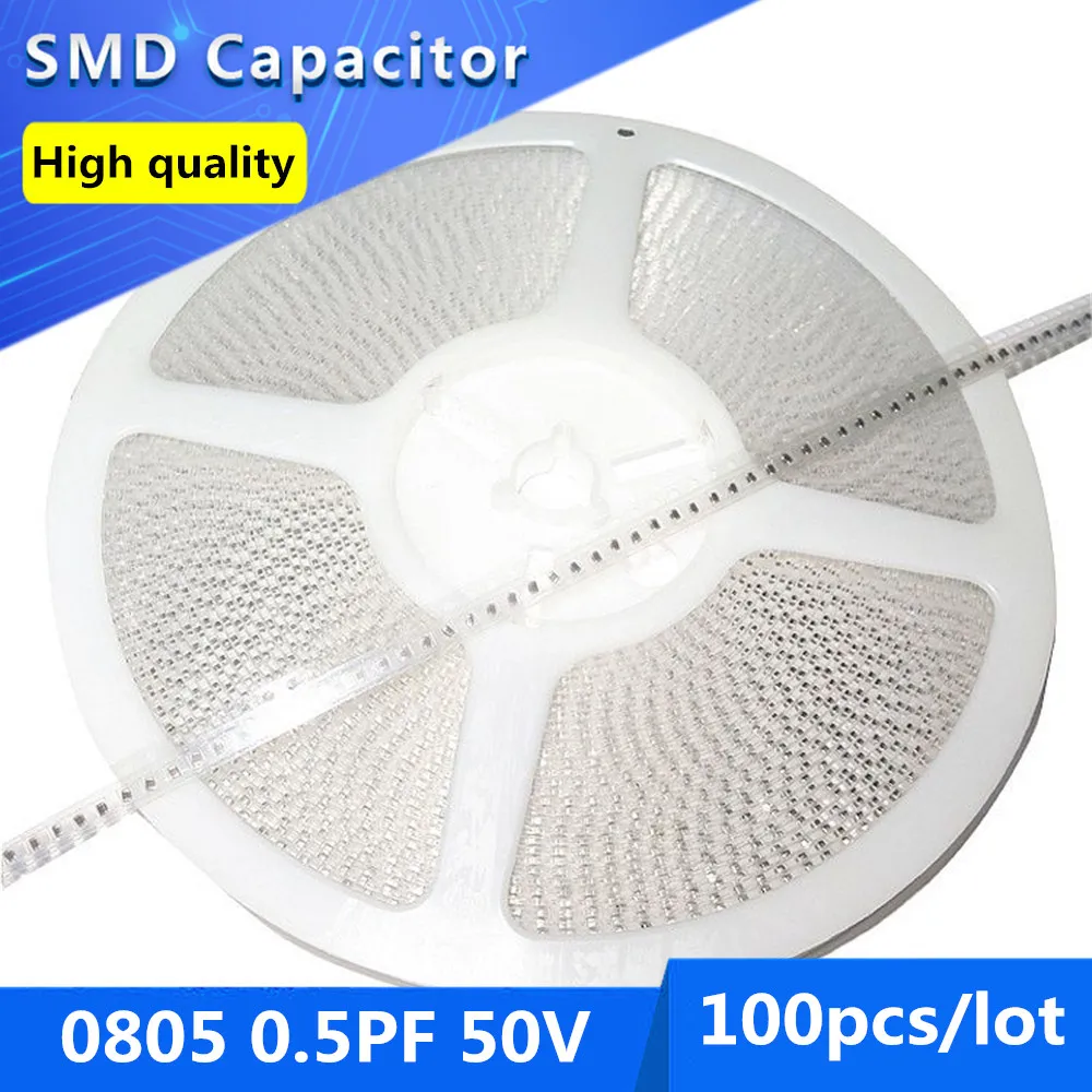 

SMD CHIP CAPACITOR 0805 0.5PF 50V COG NPO 0.25% 100pcs High quality full reel cheaper