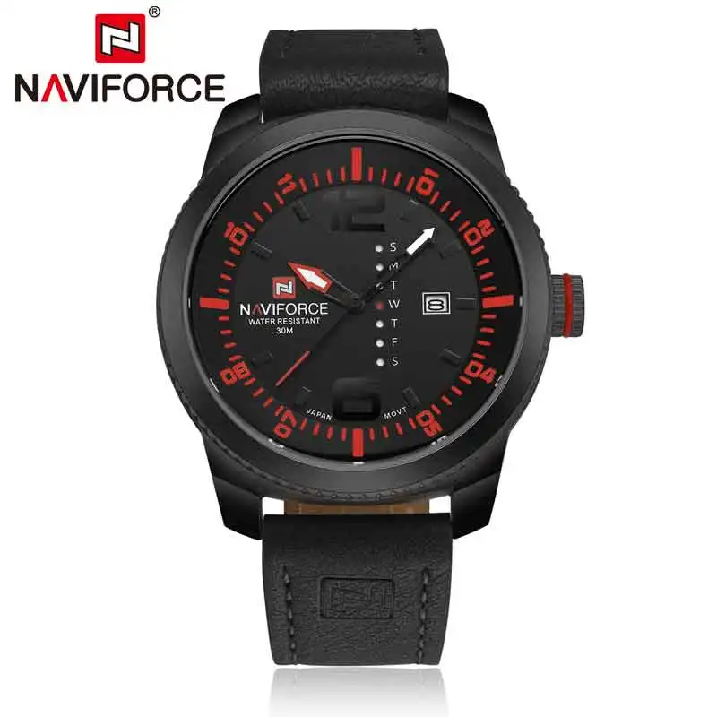 Новинка, роскошные Брендовые мужские спортивные часы NAVIFORCE, мужские кварцевые часы, мужские армейские военные кожаные Наручные часы, мужские часы - Цвет: BRB