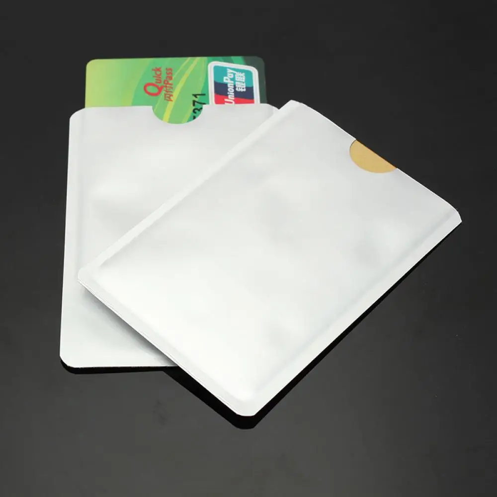 

10pcs Anti Rfid Wallet Blocking Reader Lock Bank Card Holder Id Bank Card Case Protection Metal Credit Card Holder Aluminium