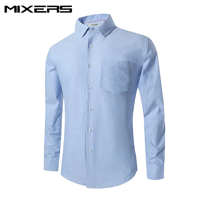 

Autumn Brand Casual Shirt Men Long Sleeve High Quality Men's Blue Cotton Dress Shirts Collar Office Formal Shirt Men Plus Size