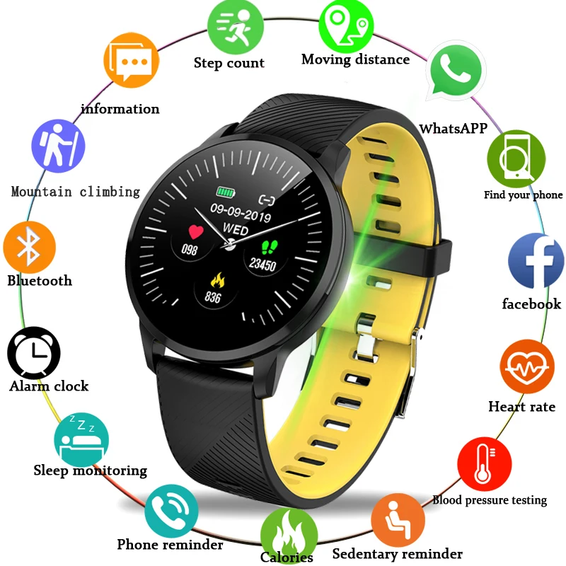 

2019 BANGWEI Smart Watch Men Women Fitness Watch Pedometer Heart Rate Monitor IP67 Waterproof Sport Smart Watch For IOS Android
