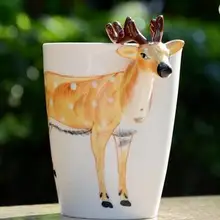 Красивые и милые животные керамические кофейные чашки без ручки