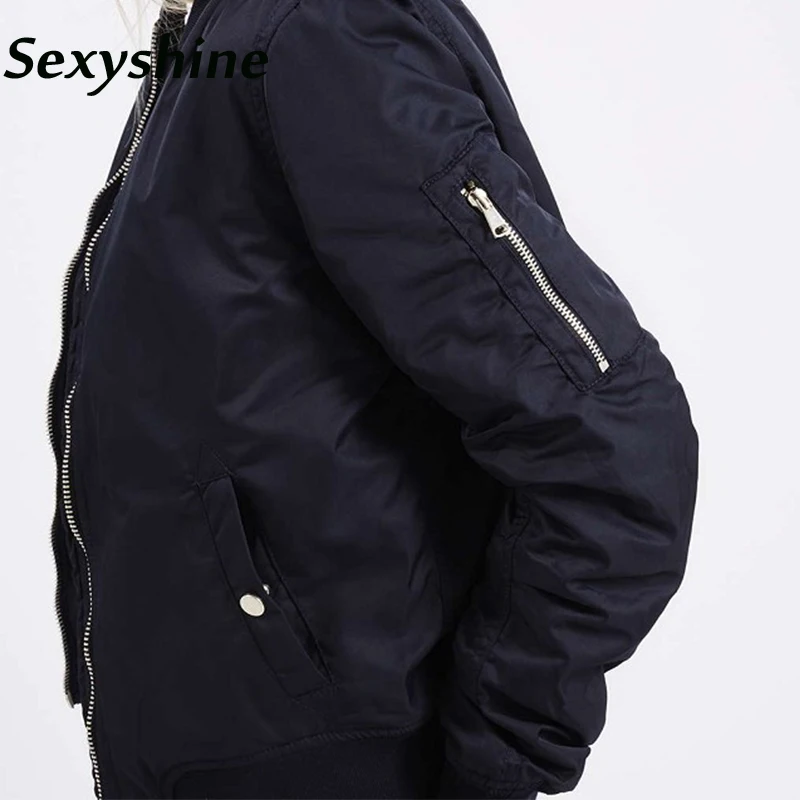 Bomber Jacket Women Long Sleeve Basic Coats 2018 new fashion spring autumn female casual solid zipper up short Outerwear Jackets Coats