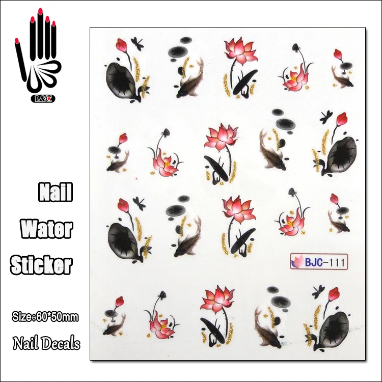 1 Sheet Water Nail Sticker BJC111 Lotus Flower Art Transfer Decal For Wraps | Красота и здоровье