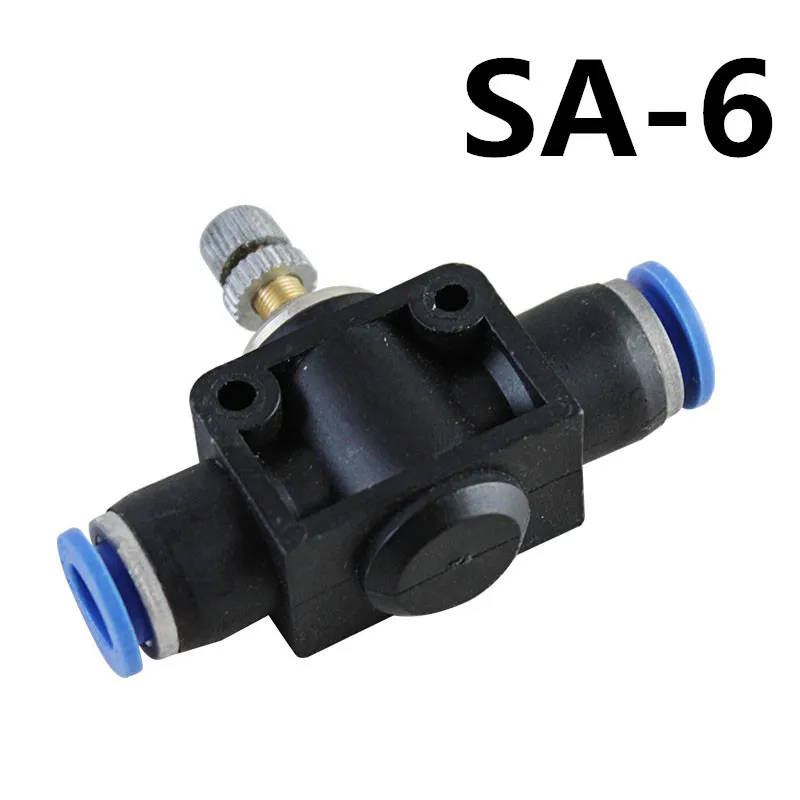 5Pcs LSA 6 Push In Speed Controller 6mm Pneumatic Air Flow Control
