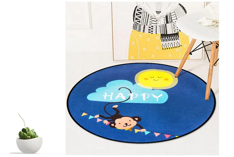 Cartoon Animal Kids Room Play Tents Carpet Owl/Cat/Baby Bedroom Anti-skid Crawling Carpets Living Room Coffee Table Floor Mats