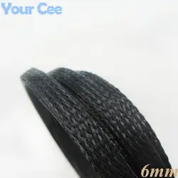 1 м черный нейлон плетеный рукав для шнура Экранирование обшивка авто провода Harnessing 6 мм