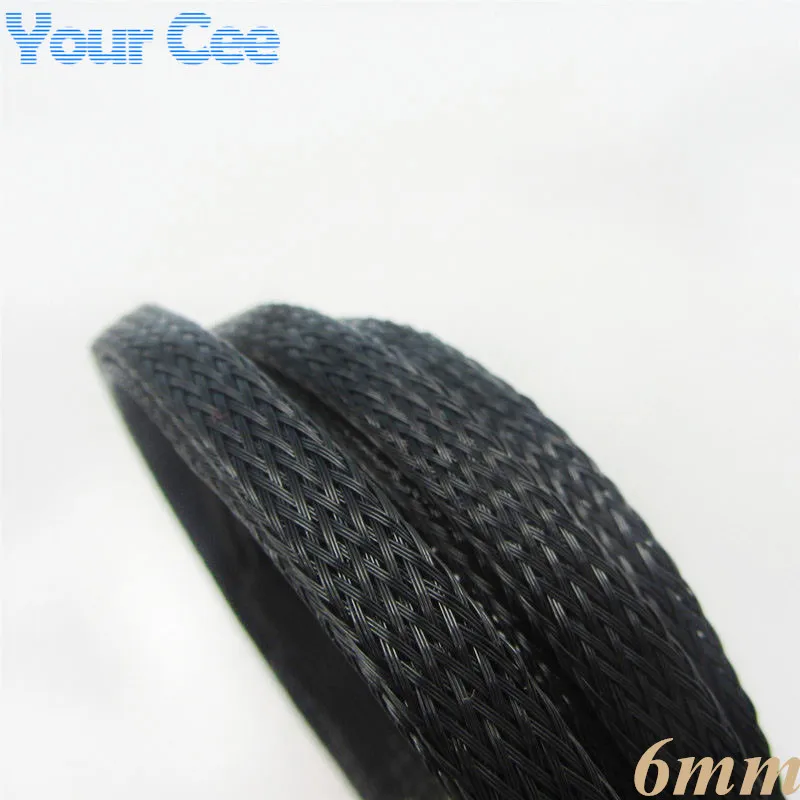 1M Black Nylon Braided Cable Sleeving Shielding Sheathing Auto Wire