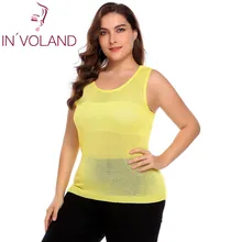 IN'VOLAND/большой размер, женский свитер, жилет, базовый, весна, осень, зима, Повседневный, однотонный, круглый вырез, без рукавов, большие Топы, плюс размер