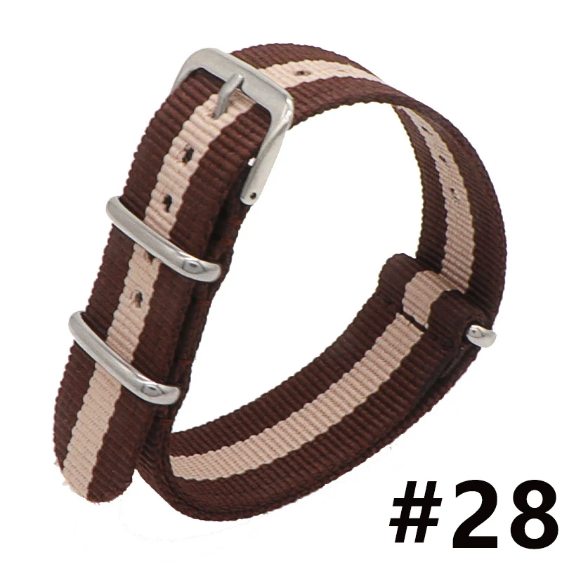  Wholesale 18mm 20mm 22mm Solid Colors Army Sports For Nato Fabric Nylon Watchband Watch Strap Accessories Bands Buckle Belt 