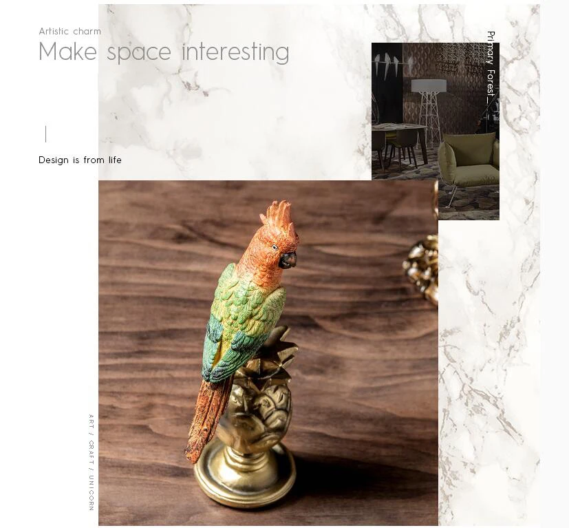 Европейские ретро узоры попугай имитация птицы-украшения творческий дом гостиная крыльцо винный шкаф ремесла мебель