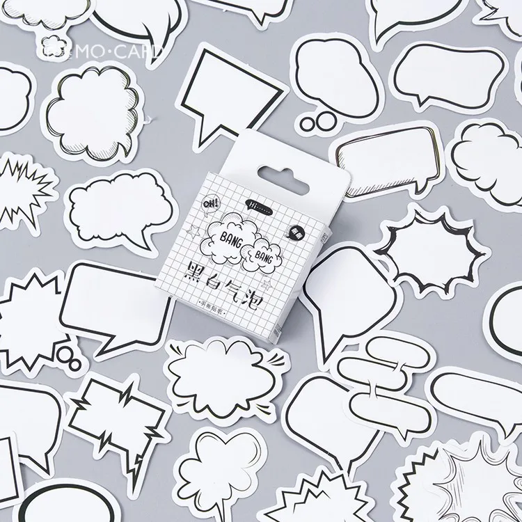 

45pcs\ black and white bubble DIY cute creative fun album diary calendar scrapbook stickers student stationery office supplies
