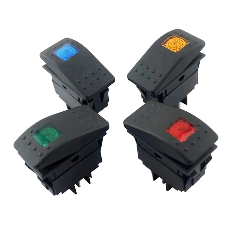 

1pc 12V 4Pin Car Boat Buses Motorcycle Waterproof Led Rocker Toggle Switch ON/OFF Button LED Light For Ford VW Audi Honda