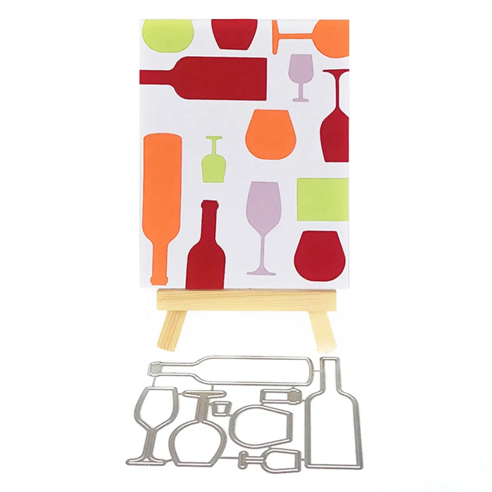 

Wine Bottle Glass Metal Cutting Dies Scrapbooking Stencil for DIY Paper Card Decorative Embossing Die Cut Craft Dies New 2019