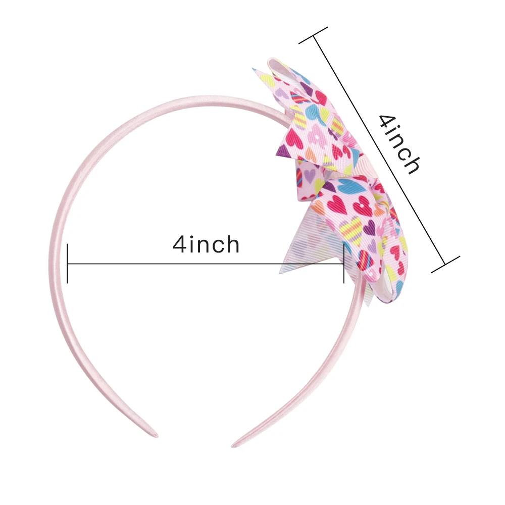 CN аксессуары для волос резинки для волос, резинки для девочек с принтом банта, повязка для волос, 6 шт./лот, на день Святого Валентина, 4 дюйма, бант для волос