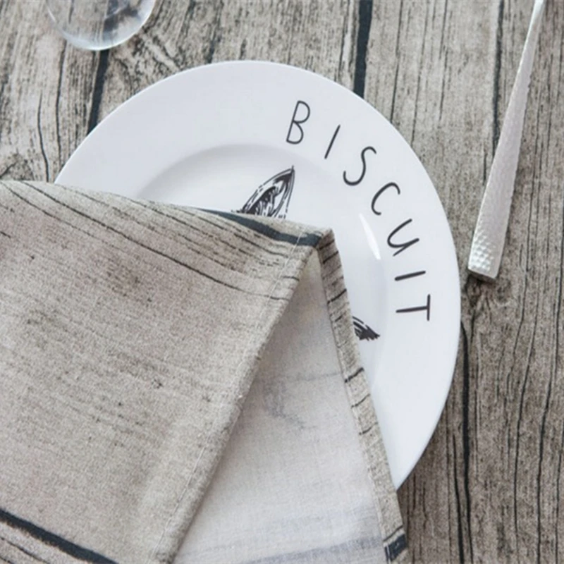 Kiwiberry Wood Grain Masa Tablecloth Linen Modern Style Washable Dining Table Cloth Toalha De Mesa