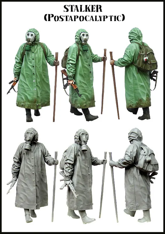 

Unpainted Kit 1/35 Soviet stalker biochemical soldier with cane figure Historical Figure Resin Kit