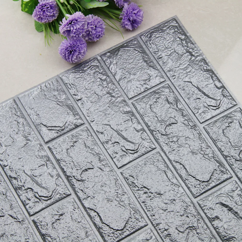 

DIY 70cmx77cm 3D Brick PE Foam Wall Sticker Home DIY Room Embossed Wall Decal Poster Wallpaper Panels Decal Stone Decoration