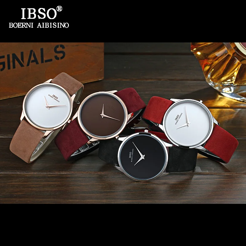 Koop IBSO 2017 Heren Horloges Top Brand Luxe 7MM ultradunne Dial Lederen Band Horloge Mannen Mode Eenvoudige relogio Masculino