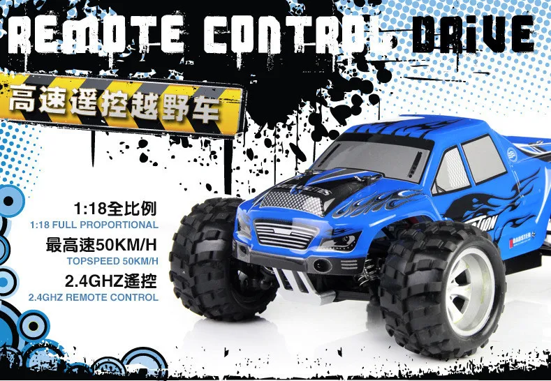 Wltoys A979 1/18 2,4 GHz 4WD высокоскоростной Монстр 50 км/ч Rc гоночный автомобиль с радиопередатчик RTR пульт дистанционного управления внедорожник