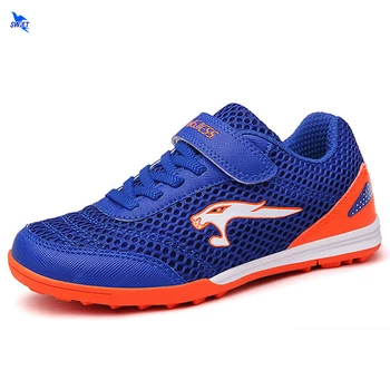 

32-39 Boy Kids Breathable Mesh Upper Soccer Cleats Turf Football Shoes TF Hard Court Indoor Futsal Boots Teens Training Sneakers