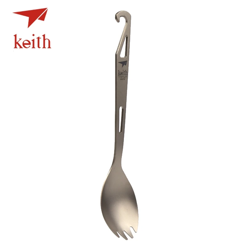 Keith cuchara de titanio con colgar rápido punta acampar al aire libre portátil ultraligero viaje Picnic senderismo vajilla Spork tenedor Consejo Keith cuchara de titanio con colgar rápido punta acampar al aire libre portátil ultraligero viaje Picnic senderismo vajilla Spork tenedor Consejo