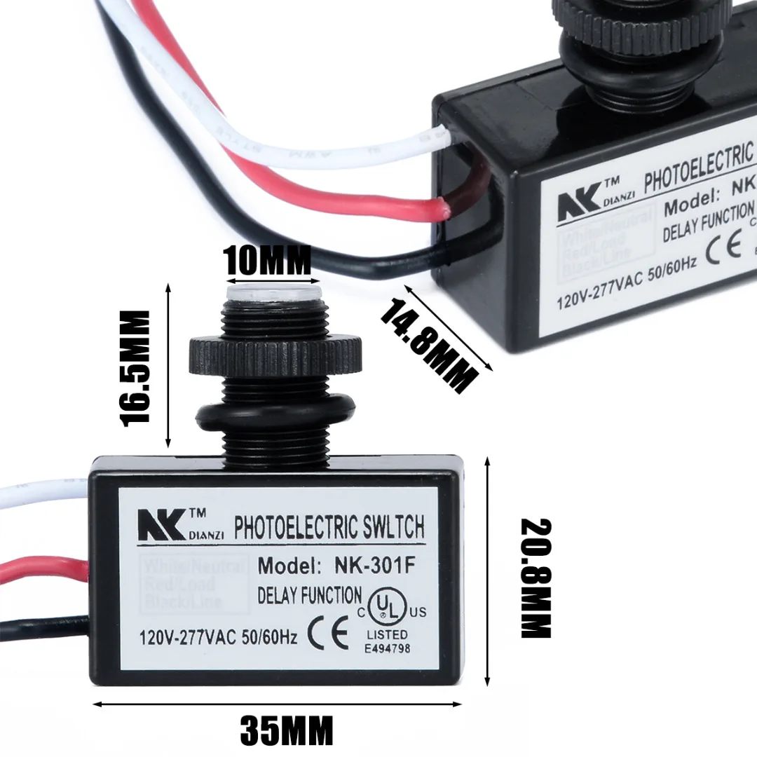 

AC80~277V Photocell Street Light Switch Dusk to Dawn Photo Control Switch Auto Light Sensor Switch for LED Light Tool