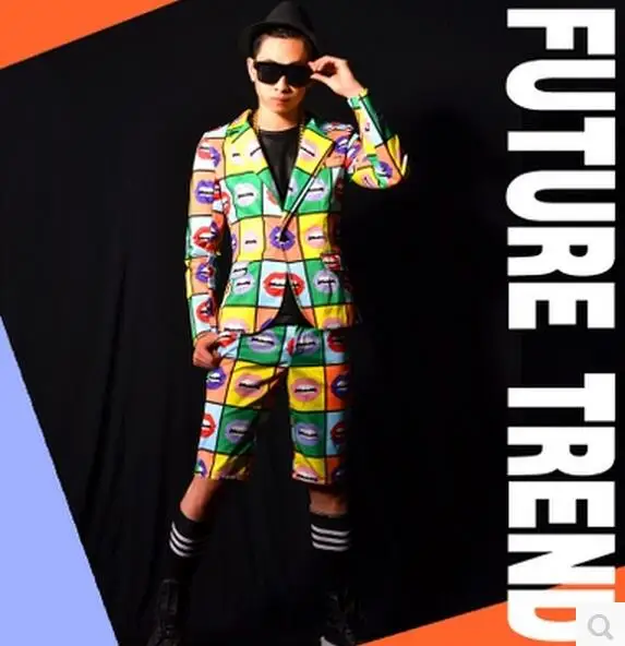 S 5XL! Новинка 2017 мужская одежда bigbang облегающий костюм певицы DS DJ с современными
