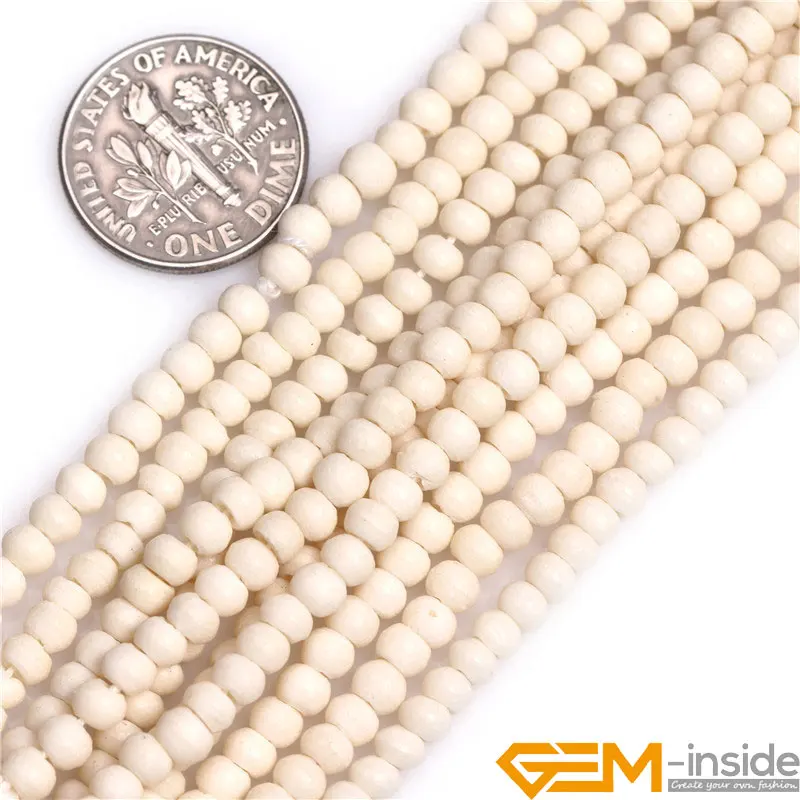 3mm ( hole 1.2mm ) Rondelle Bone Spacer Beads DIY Loose For Jewelry Making 11.6&quot (About 100 pcs per strand) | Украшения и