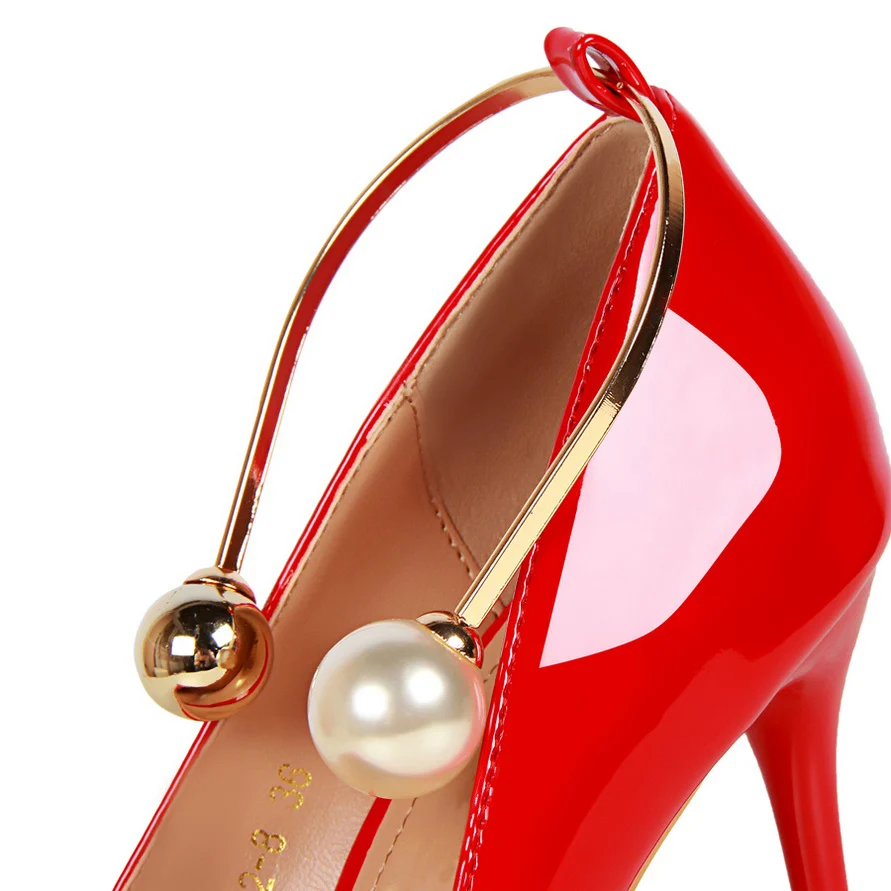 Plardin/женские туфли-лодочки на тонком каблуке; женская обувь с острым носком, украшенная жемчугом