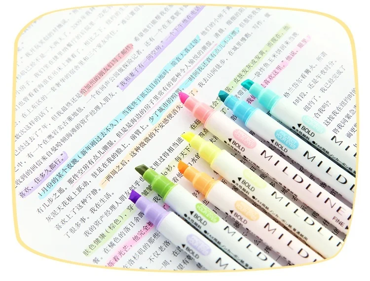 12 цветов/коробка Милая двойная головка флуоресцентная ручка Mildliner маркеры цветные маркеры школьные принадлежности кавайи