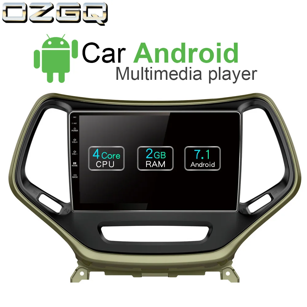 Best OZGQ Android 7.1 Car Player For Jeep Cherokee 2016 2017 2013-2018 HD Screen Auto GPS Navigation BT Radio TV Audio Video Stereo 1