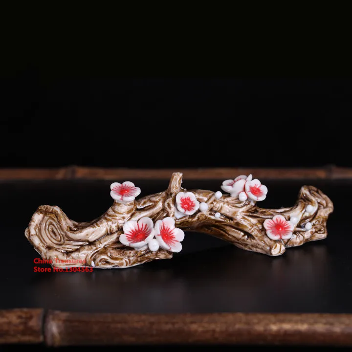 

1piece Handmade Ceramic Brush holder Mei Hua Wintersweet Brush Rack Penholder for Calligraphy Brush Pen Holder